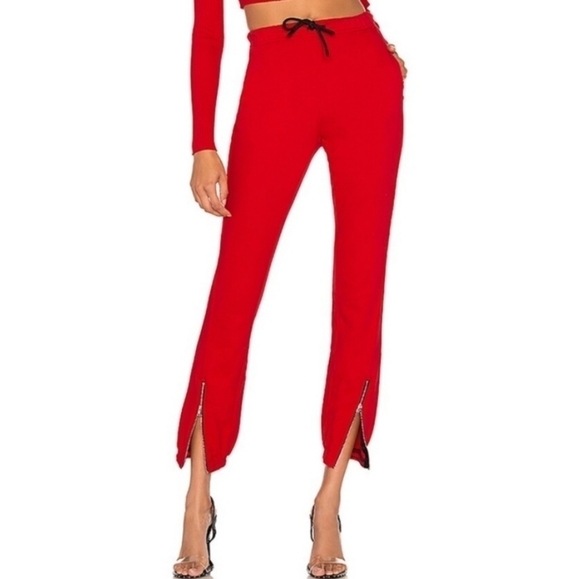 Cotton Citizen Red Milan Joggers XS High Waisted Ankle Zip - Picture 1 of 10